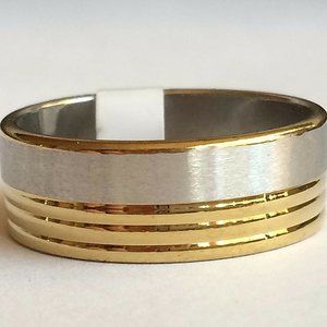 Silver Gold Stainless Steel Ring Size 8 13 Band